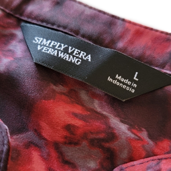 Simply Vera Vera Wang Red and Purple Blouse Size Large - Picture 2 of 8